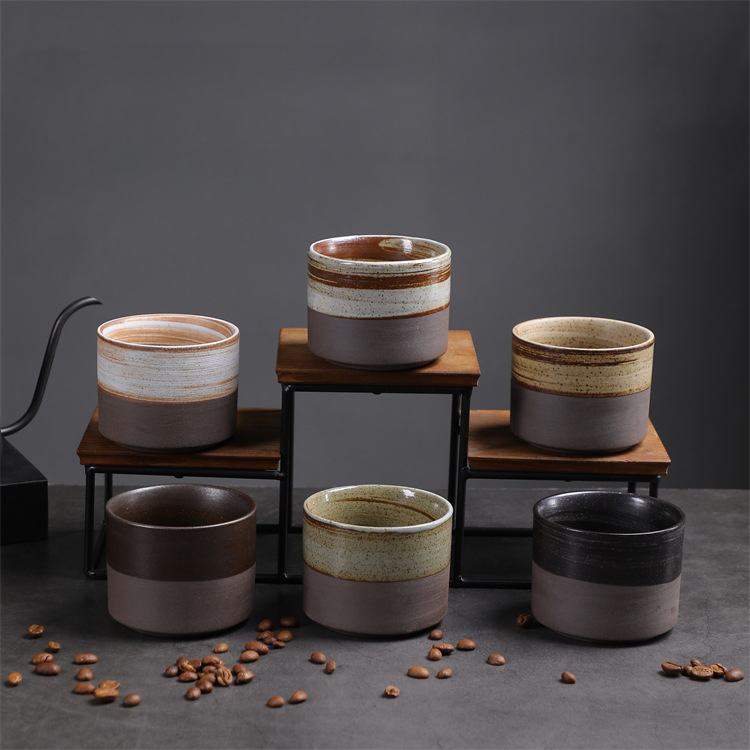 Vintage Minimalist Ceramic Espresso Cup Set For Afternoon Tea_voghion.com