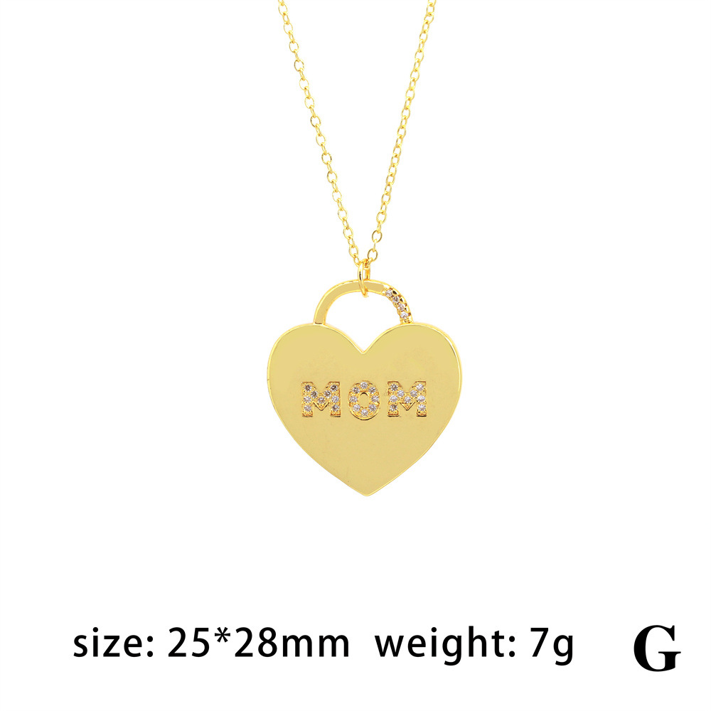 Casual Simple Style Letter Heart Shape Copper Plating Zircon Pendant Necklace 1 Piece display picture 11