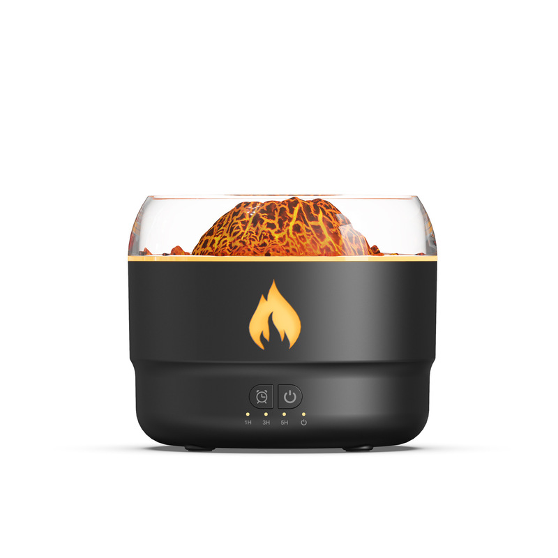 爆款仿真熔岩火山香薰机usb七彩灯 大容量家用小型火焰加湿器跨境|undefined