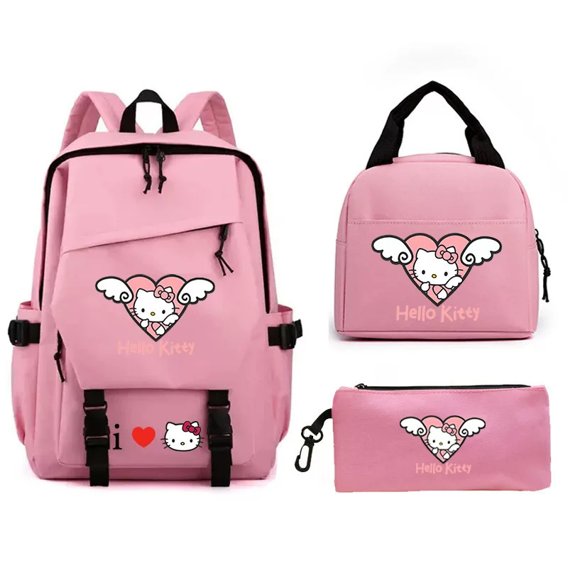 Hello kitty, (), симпатичный рюкзак для отдыха, набор для учащихся, пенал, 3 штуки
