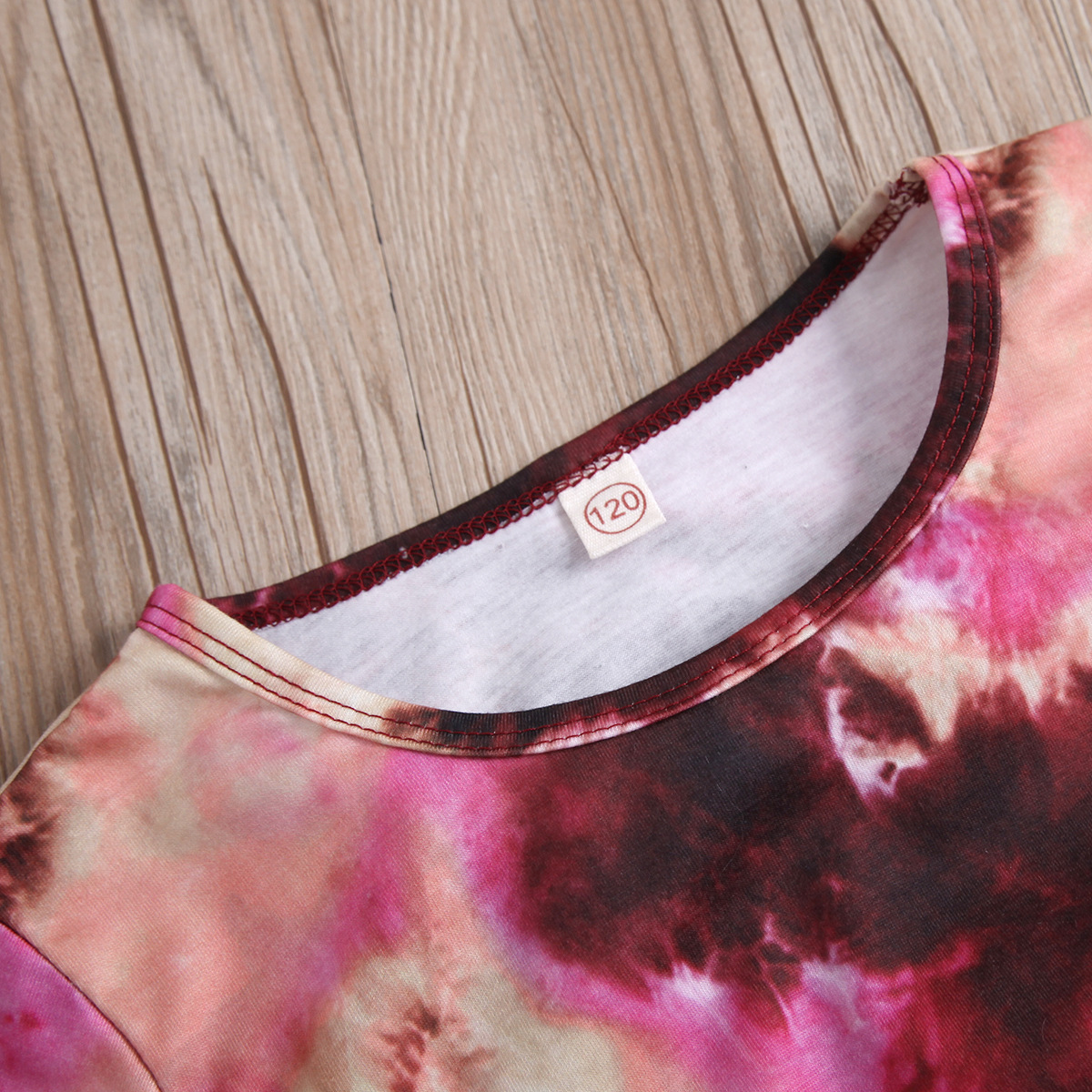 Kinder Tie-dye Rundhals Kurzarm Oberteil Und Rippshorts Set_voghion.com
