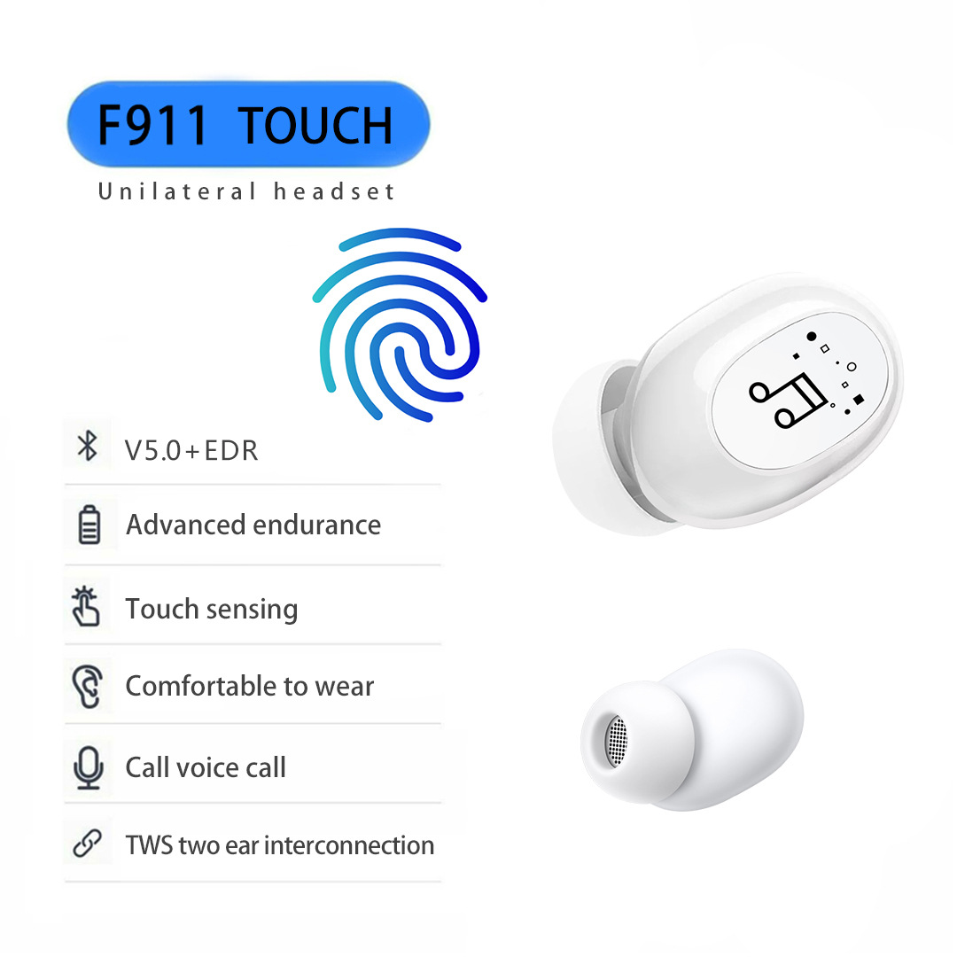 音樂耳機F911單邊藍牙耳機觸摸 單耳跑量5.1迷你耳塞高續航好音質