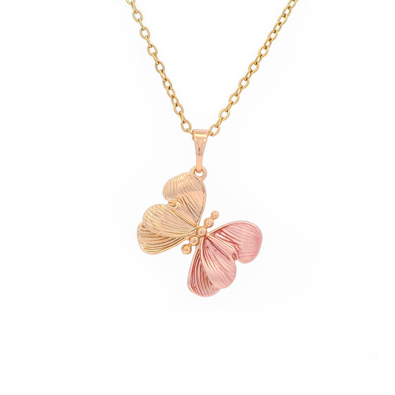 Collar con Colgante de Mariposa de Dos Tonos de Aleación de Joyería Xuping para Mujer, Diseño Dulce Coreano y Japonés, Accesorios de Collar para Niñas al por Mayor