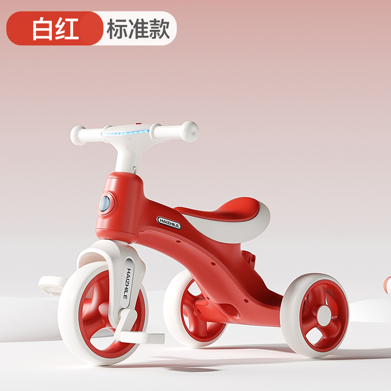 Triciclo y Carrito Paseador Infantil 3 en 1 para 1 a 4 Años de Plástico, con Luces y Música