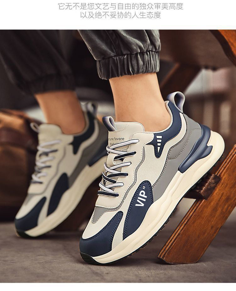 Giày thể thao nam da nhân tạo cổ thấp đế EVA chống trượt, kiểu sneaker thường ngày — A505 màu xanh, A505 đen chi tiết 10