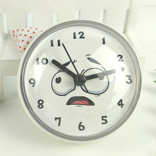 Waterproof anti-fog creative wall refrigerator bathroom mirror suction disc clock MINI clock quartz clock CLOCK