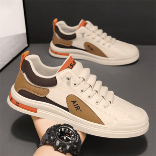 Men's Shoes Spring and Autumn 2024 New Style Slip-on All-match Sports Casual White Sneakers Men's Work Trendy Shoes