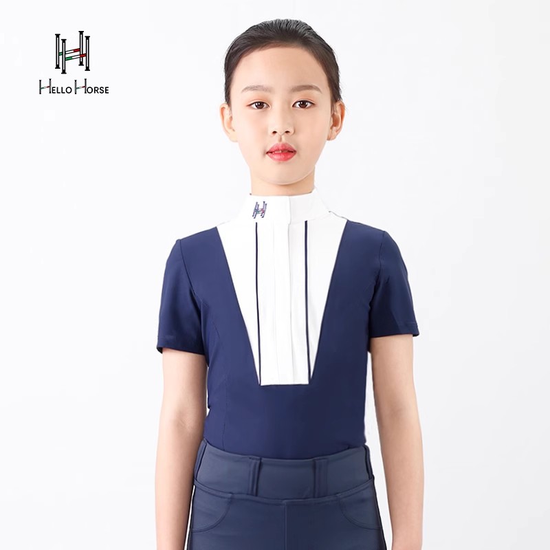Hello Horse马术T恤马术服成人骑士服马术竞赛短袖骑马上衣女透气