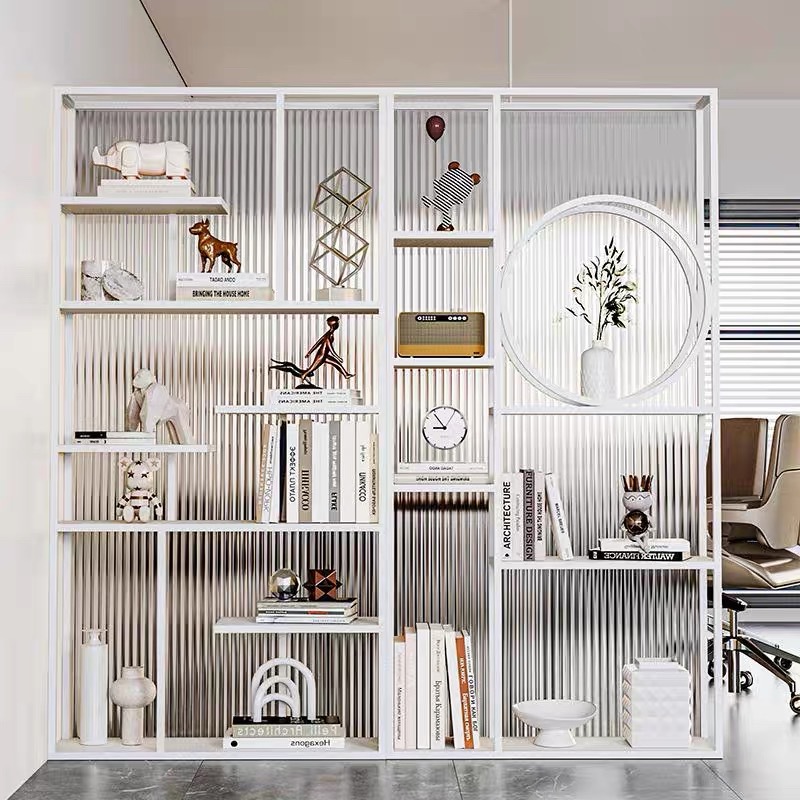 Glass Display Rack Screen Partition Cabinet Entrance Door Entrance Office Partition Wall Modern Simple Decorative Storage Rack