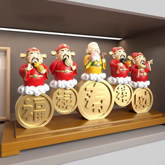 五路財神爺デスクトップ招財置物オフィス店舗リビングルーム