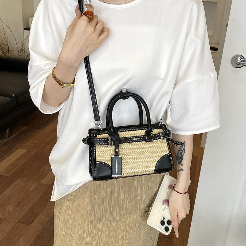 Shangnuevo bolso de tela de mano de color contraste 2026 nuevo estilo primavera y verano diario de viaje versátil bolso de hombro