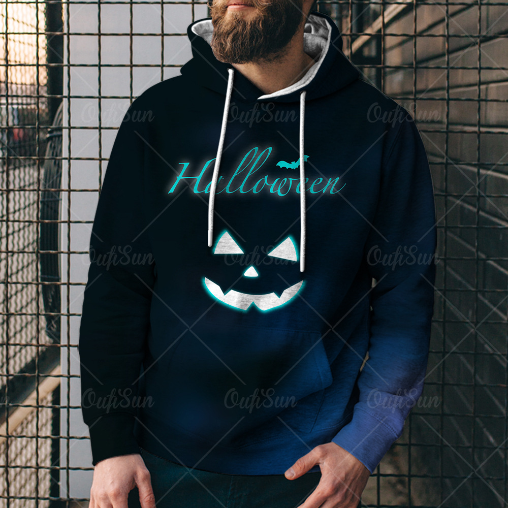 Serie suelta Calabaza Cross-border Halloween Halloween Ropa de hombre europea y americana y estilo de guardia 2024 Ropa 3D Head Sports