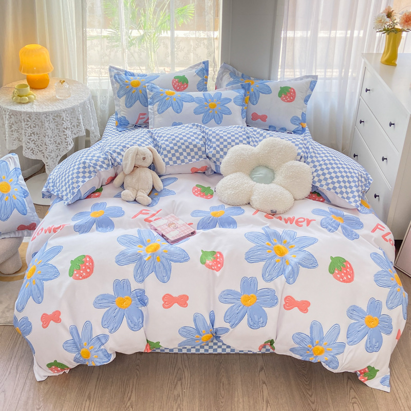 Cubierta del edredón al por mayor sábana de algodón cubierta del edredón individual algodón lavado cama doble cubierta del edredón fabricante de algodón