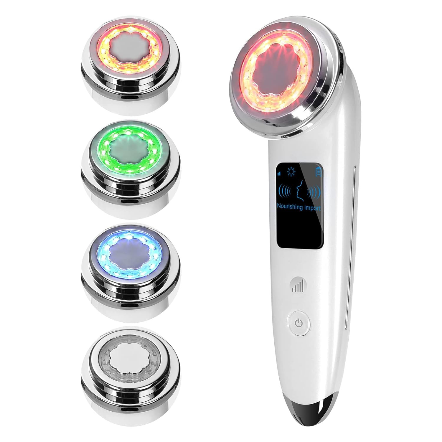Cross-Border Beauty Facial Ems Microcurrent Lifting Color Light Beauty Instrument Photon Rejuvenation Instrument Heating Introduction Instrument