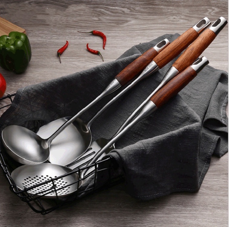 304不锈钢厨具 花梨木炒铲隔热实用木柄锅铲汤勺漏勺煎铲饭勺粉扒