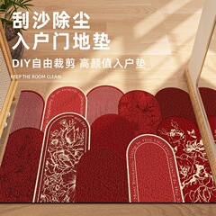 家庭用ドアマット滑り止めワイヤーリング汚れに強いマットは、新しいカーペットを裁断してドアに入れて玄関のドアをマットすることができる