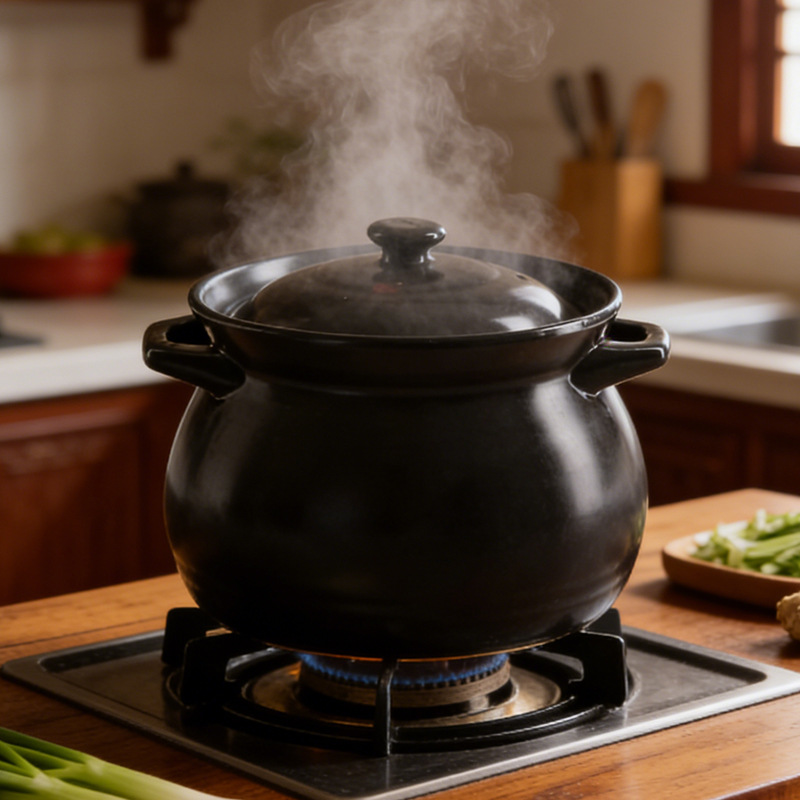 Kangshu Ceramic Casserole Large Capacity Open Flame Stew Pot for Home Use, Suitable for Making Soup, High Temperature Resistant, Compatible with Gas Stoves, 8000ml