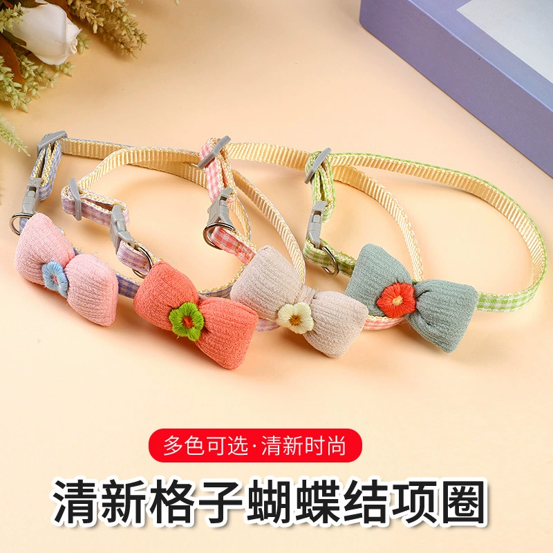 Трансграничная Внешняя торговля прямой ошейник для домашних животных маленький свежий лук кошачий ошейник Регулируемый ошейник для собак товары для домашних животных