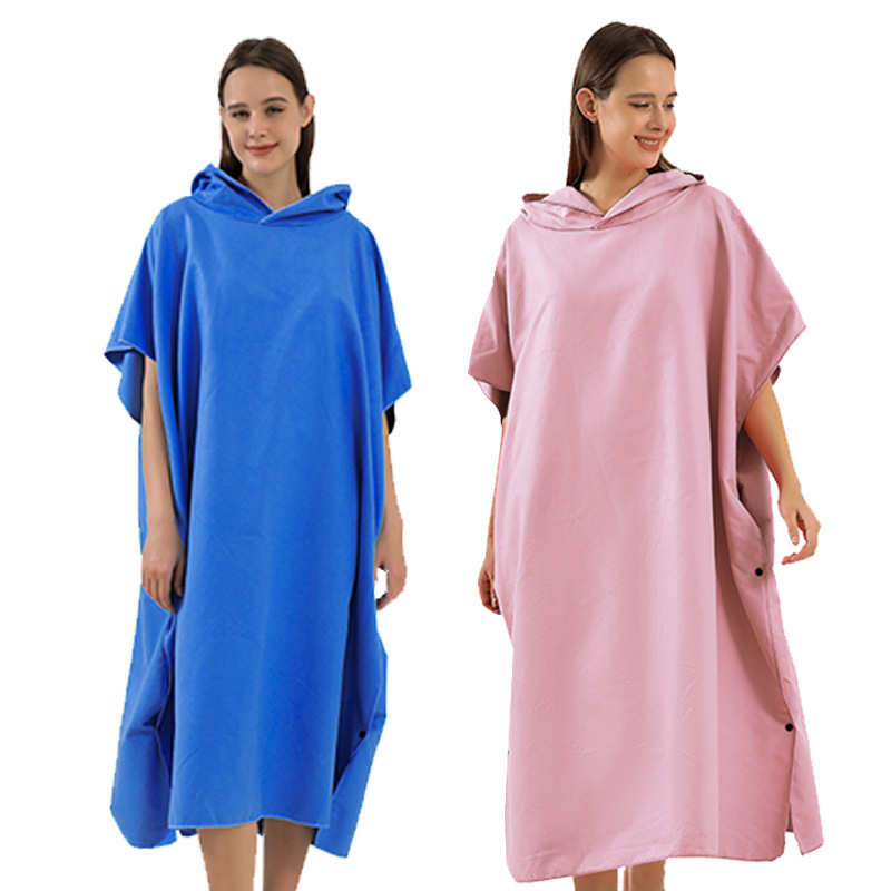 Capa de jacquard de terciopelo de doble cara, comercio exterior transfronterizo, absorción conveniente de agua, secado rápido, capa de cambio, capa de bata de playa