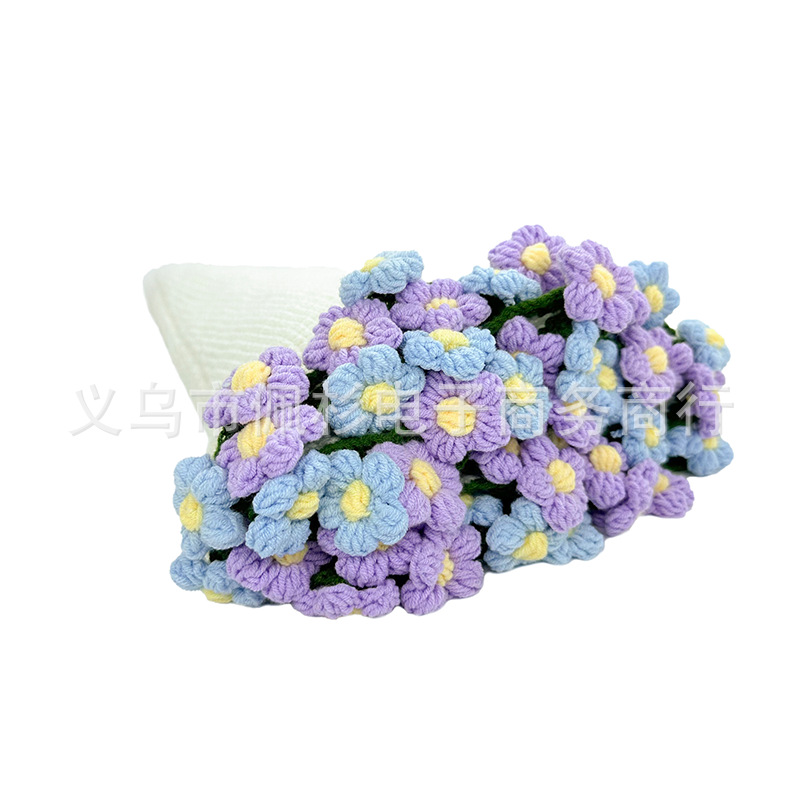 퍼프플라워 부케 담요 (퍼플+블루)