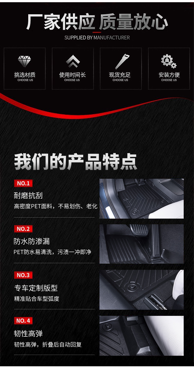 Dropshipping Foreign Trade Cross-Border Right-Hand Drive 3D All-Weather Tpe Car Floor Mats, Anti-Dirt, Odorless, Custom-Made
