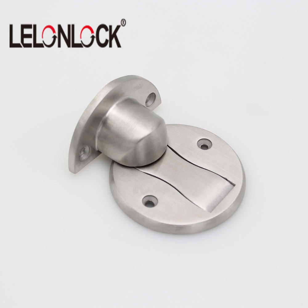 Lelang venta al por mayor Punch-free Puerta de succión de piso magnético fuerte baño Dispositivo de resistencia anticolisión acero inoxidable 304 parada de puerta invisible