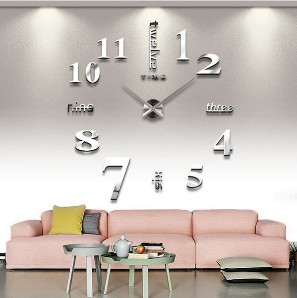 3D wall sticker wall clock living room c...