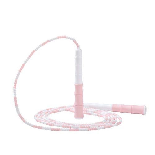 Bamboo section skipping rope for kindergarten children with patterned soft beads without knots for primary and secondary school students adjustable high school entrance exam bead section skipping rope