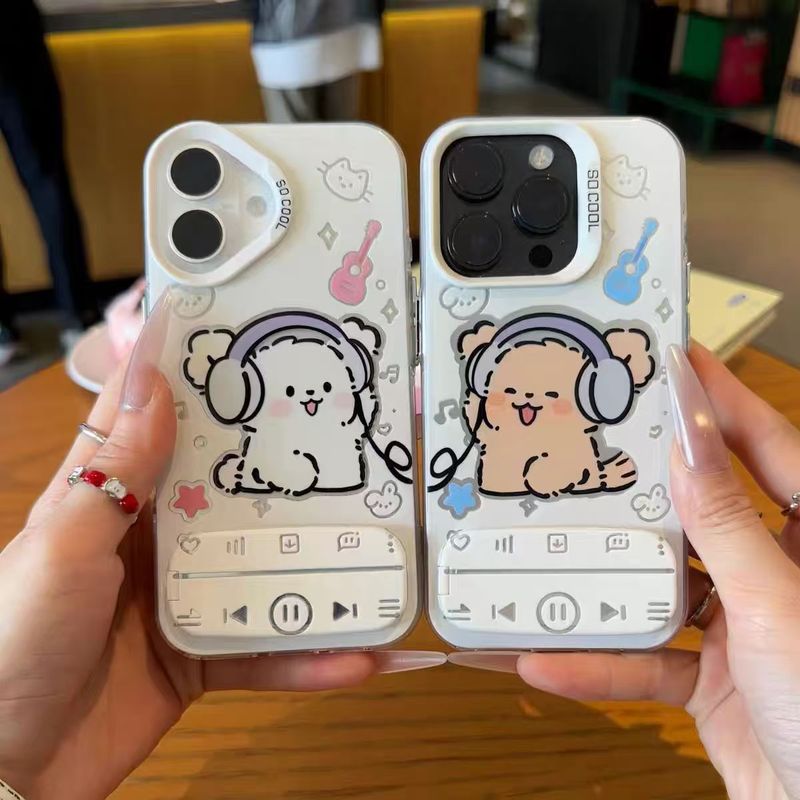 Apple 13 携帯電話ケース iPhone15/16Promax Huawei pura70 携帯電話ケースに適したミュージカル子犬|undefined