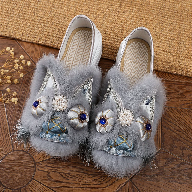 Туфли на плоской подошве для взрослых Tiger Head 2025, новая национальная тенденция, ретро-этно стиль, женские этнические туфли 1913-28