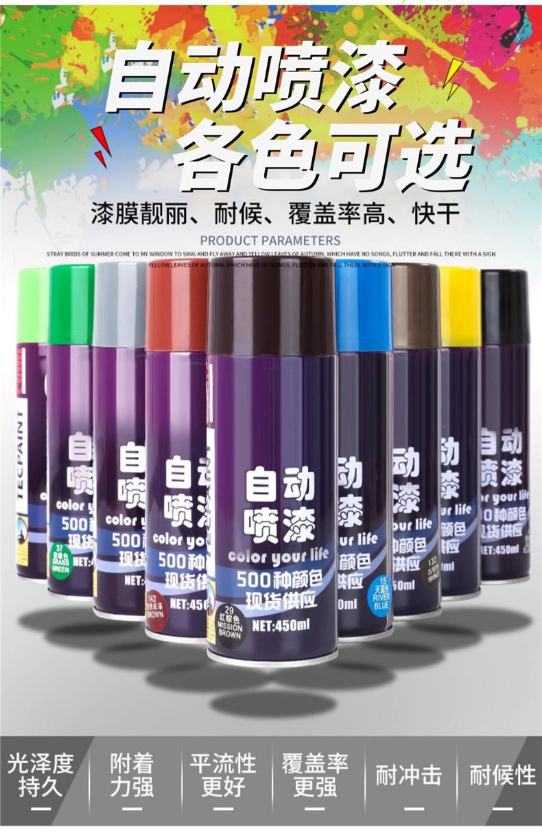 Automatic Hand-Cranked Spray Paint, Anti-Rust Paint, Automotive Metal Paint, Iron Door Anti-Corrosion Renovation Special Silver, Black, White Paint
