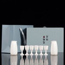 厂家直销羊脂玉瓷酒具套装陶瓷白酒杯分酒器烈酒杯礼品礼盒