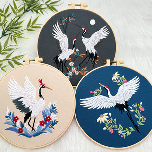 Lu Embroidery Handmade Embroidery Diy Material Package Feihe Series Cross-stitch Hanging Paintings Novice Simple Making Circular Hanging Paintings