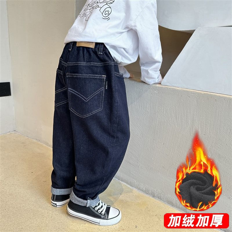 子供服、男の子ジーンズ、子供秋パンツ、春秋中型男の子ハンサムトレンドパンツ、ハンサムストリートパンツ|undefined