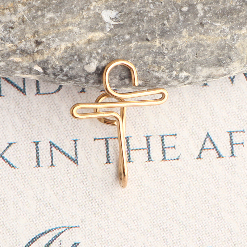 Stainless Steel Fake Nose Ring Vacuum Electroplating Piercing Jewelry Non-Porous Nose Clip Rose Gold detail image 15