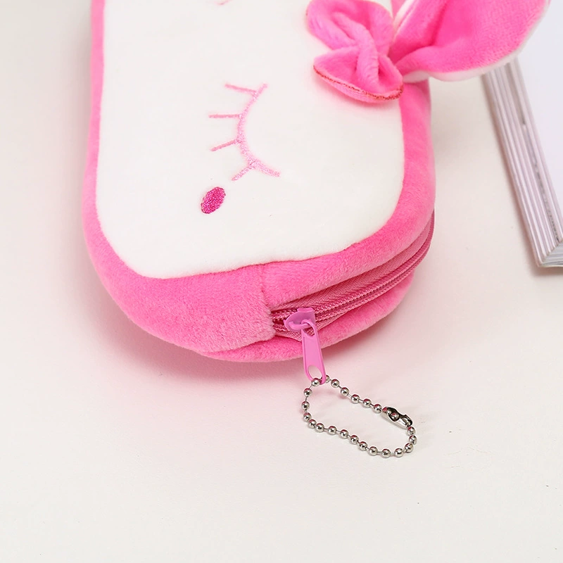Plush Cartoon Pencil Case, Capacious Zipper Pouch, 20 × 10 × 3 cm, Japanese & Korean Cute Designs