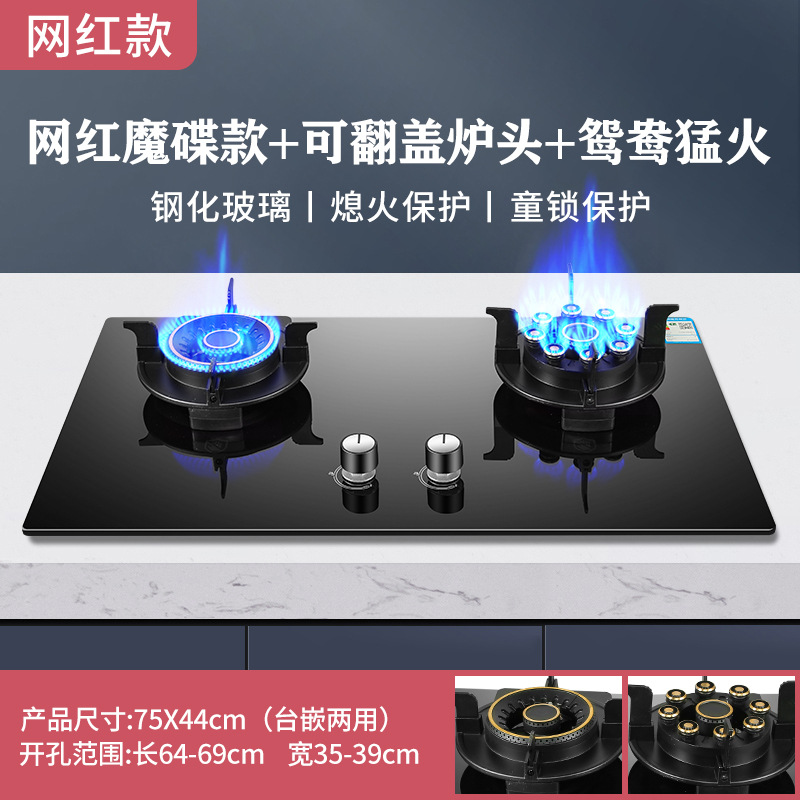 Venta al por mayor buena esposa estufa de gas estufa doble estación de gas natural doméstico gas licuado integrado estufa de gas estufa de fuego
