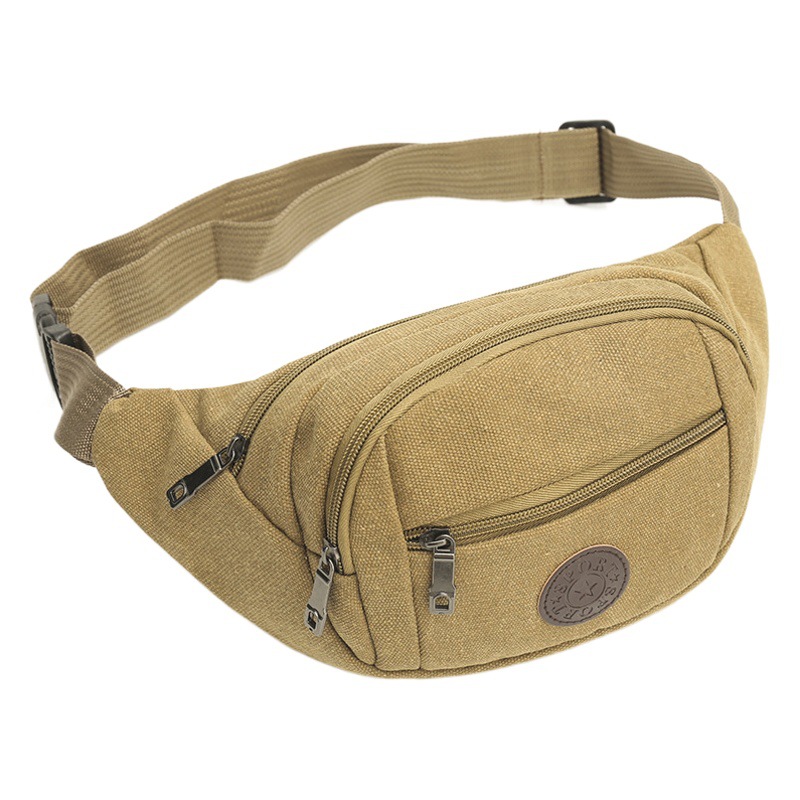 Men's Outdoor Canvas Sports Cross-Body Mobile Phone Waist Bag Men's Sports Outdoor Running Men's Chest Bag Mobile Phone Bag