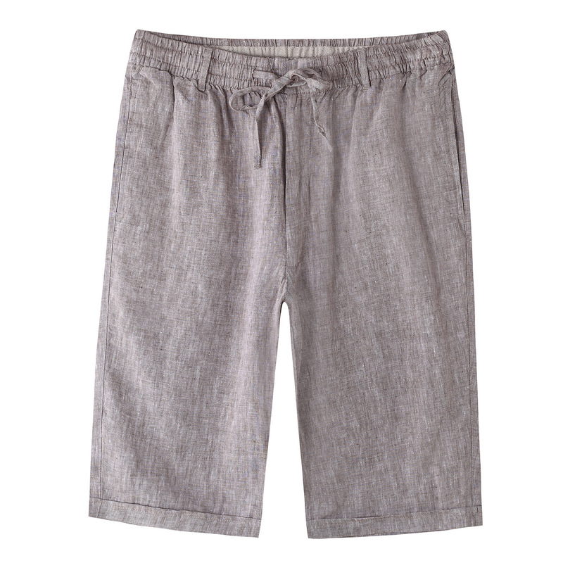 Men's Loose Beach Pants Thin Summer Pants Shorts Simple Non-elastic Linen Simple Fashion Travel Essentials