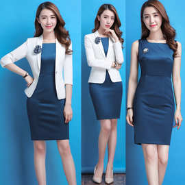 秋冬新款职业装套装女连衣裙时尚气质工作服面试修身商务酒店正装