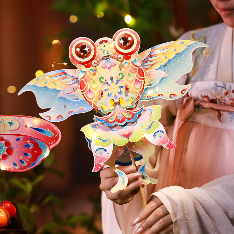 中秋灯笼儿童手提古风非遗蝴蝶花灯挂饰 幼儿园亲子手工diy材料包|undefined