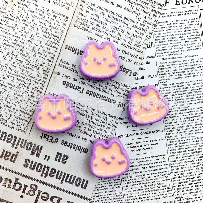Douyin 人気の DIY ブレスレットアクセサリー 2 色猫頭子猫ストレートホールビーズルースビーズアクリル携帯電話ロープ素材|undefined