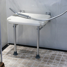 Folding Shower Bench Wall Mounted Flip-up Bath Seat Screw-in