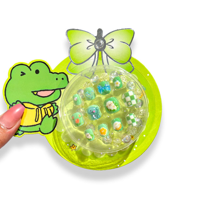 Pegatinas de uñas para niños con pulsera de cuentas parche de uñas falso bebé autoadhesivo estilo ins pegatinas de uñas de dibujos animados