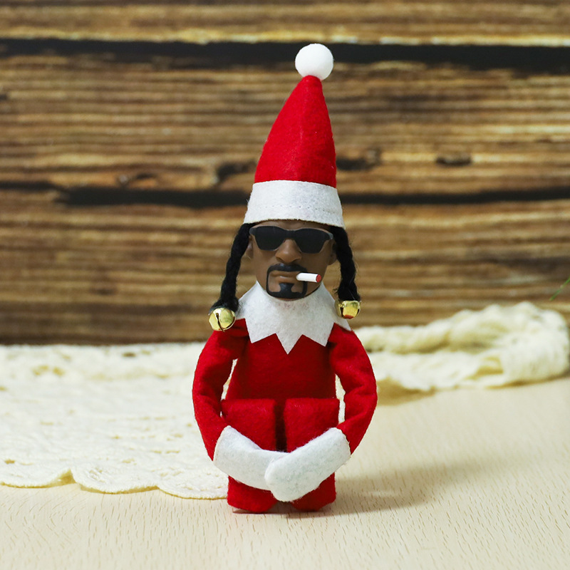Muñecas de resina transfronterizas muñecas de felt negro Snoop on a Stoop Snoop curved Christmas Genie Doll