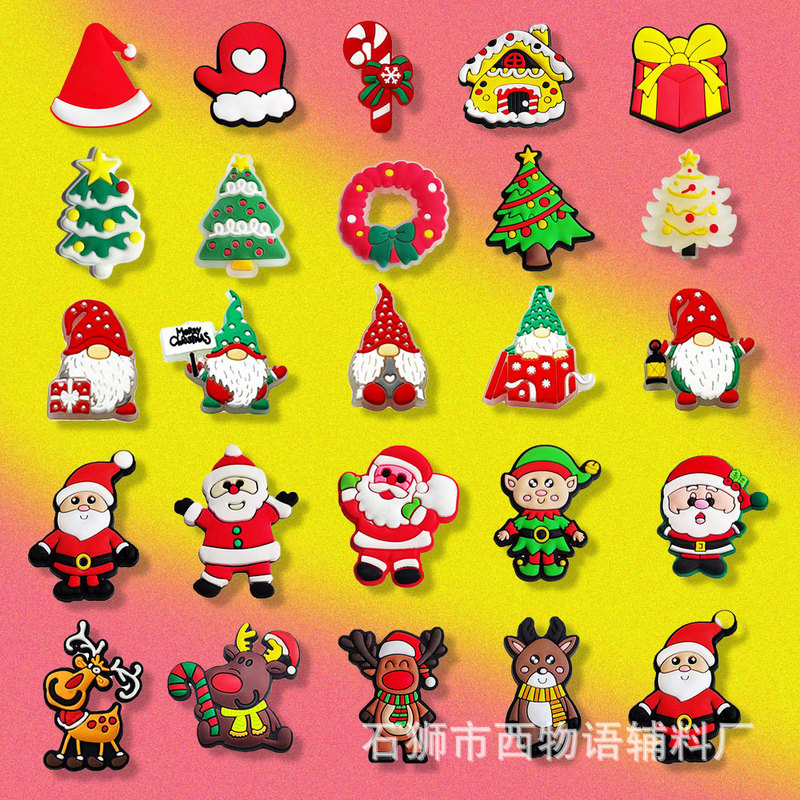 Christmas Shoe Flower Hole Shoe DIY Accessories Detachable DIY Soft Rubber Detachable Medical Wrist Strap Decorative Shoe Buckle Christmas Shoe Flower Hole Shoe DIY Accessories Detachable DIY Soft Rubber Detachable Medical Wrist Strap Decorative Shoe Buckle