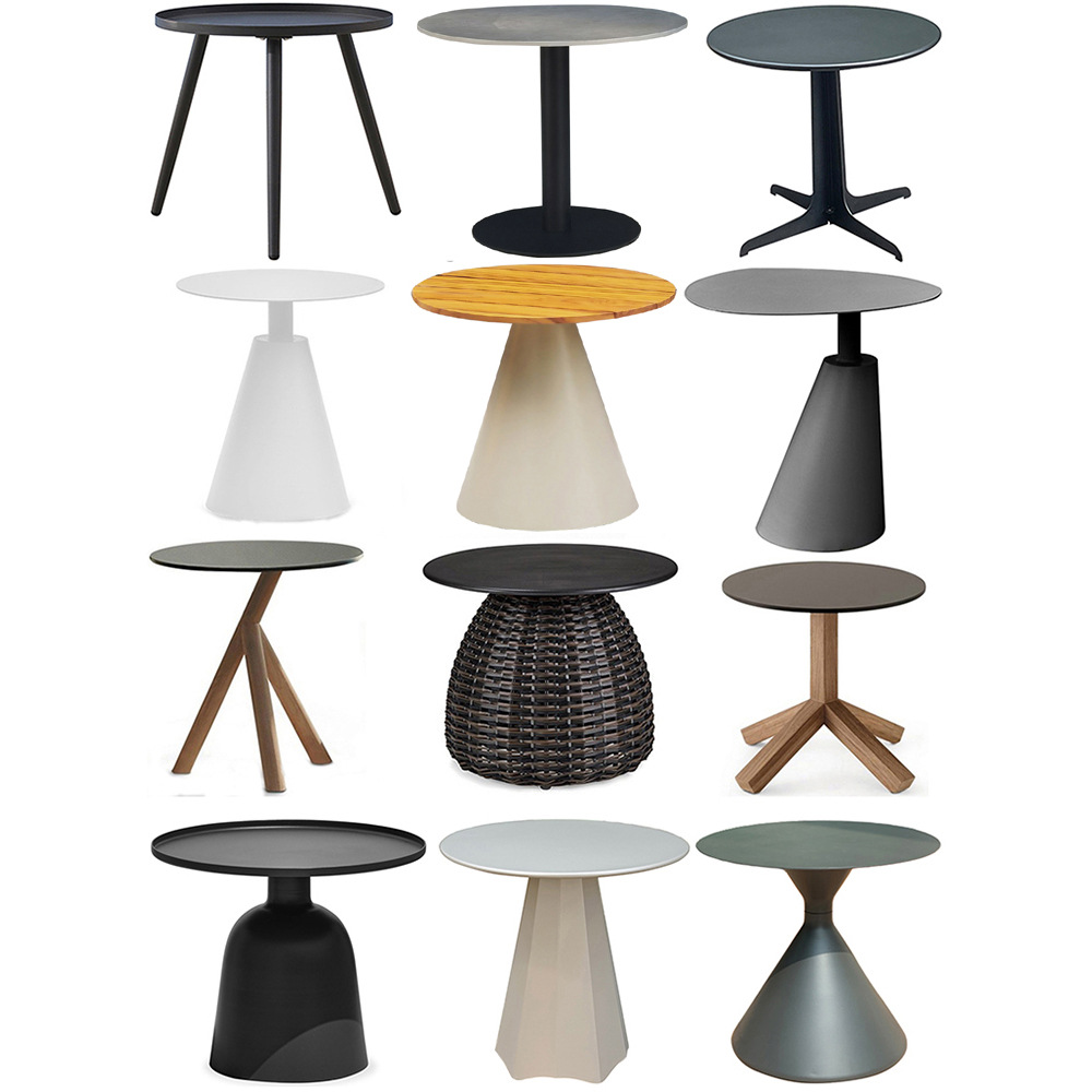 Aluminum Alloy Coffee Table, Side Table, Sofa, Small Round Table, Slate Teak Corner Table, Simple Modern Round Iron Coffee Table