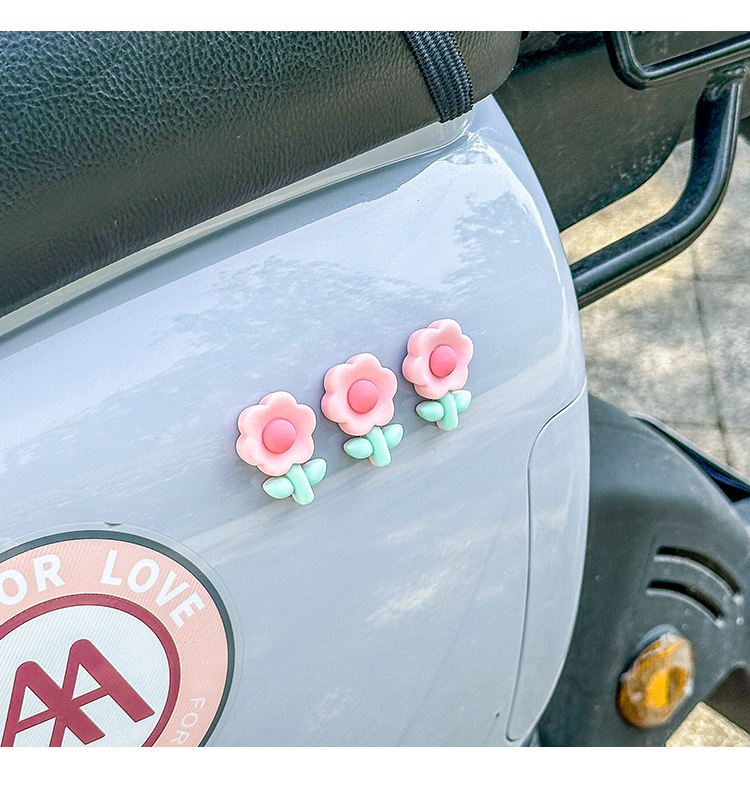 Electric Car Decoration 3D Flower Stickers