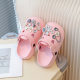 Children's Outer Wear Soft Flat Shoes with Shit Feeling Beach Shoes Women's Summer New Cute Girl's Heart Rhinestone EVA Hole Shoes
