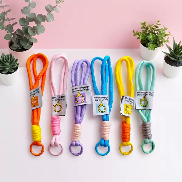 Personalized tag pendant phone lanyard ins-style wrist strap spring ring travel anti-loss color-blocking dopamine